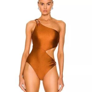 NEW Zimmermann asymmetric cutout one shoulder one piece swimsuit